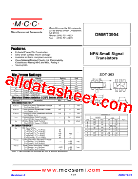 DMMT3904-TP Datasheet PDF - Micro Commercial Components