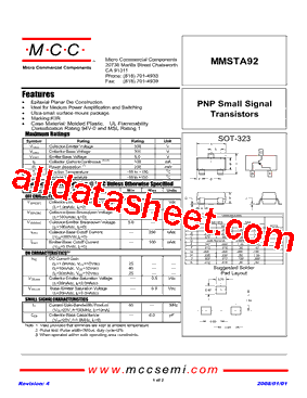 MMSTA92 Datasheet PDF - Micro Commercial Components