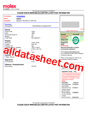 0192020055 Datasheet PDF - Molex Electronics Ltd.