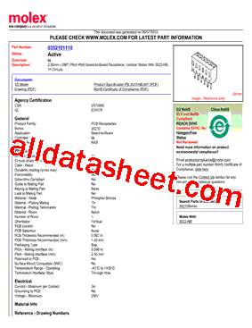 0352101110 Datasheet PDF - Molex Electronics Ltd.