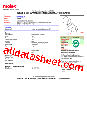 0193173018 Datasheet PDF - Molex Electronics Ltd.