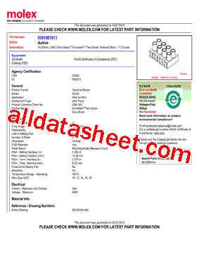 0391001011 Datasheet PDF - Molex Electronics Ltd.