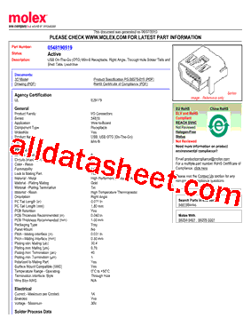 548190519 Datasheet PDF - Molex Electronics Ltd.