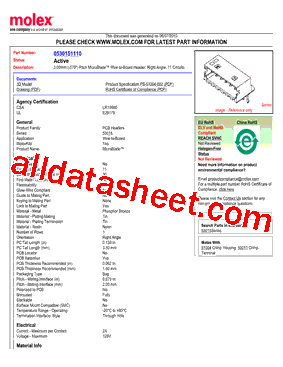 0530151110 Datasheet PDF - Molex Electronics Ltd.