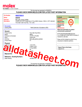 0885239910 Datasheet PDF - Molex Electronics Ltd.