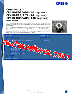 CP41B-RHS-CM0Q0EE4 Datasheet PDF - Cree, Inc