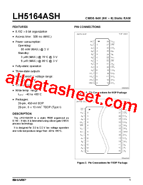 LH5164ASH Datasheet PDF - Sharp Corporation