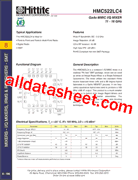HMC522LC4 Datasheet PDF - Hittite Microwave Corporation
