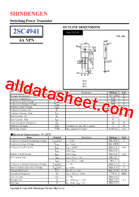 2SC4941 Datasheet PDF - Shindengen Electric Mfg.Co.Ltd