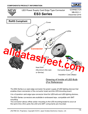 ES3 Datasheet PDF - Japan Aviation Electronics Industry, Ltd.