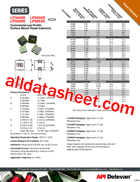 LP4040R-R45M Datasheet PDF - API Delevan