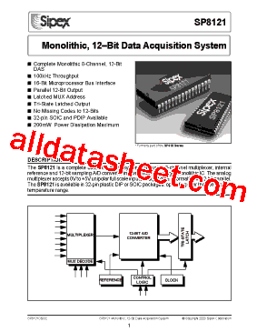 SP8121JS Datasheet PDF - Sipex Corporation