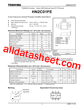 HN2C01FE Datasheet PDF - Toshiba Semiconductor