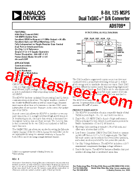 AD9709 Datasheet PDF - Analog Devices