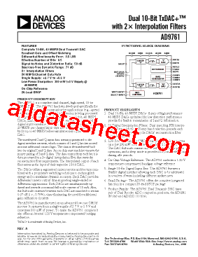 AD9761-EB Datasheet PDF - Analog Devices