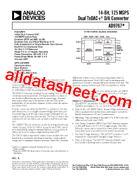 AD9767 Datasheet PDF - Analog Devices