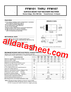 FFM101 Datasheet PDF - DIOTEC Electronics Corporation