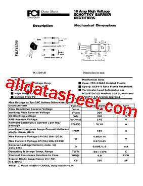 FBR10200 Datasheet PDF - First Components International