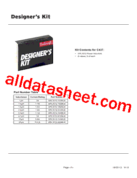EPL3012-102MLB Datasheet PDF - Coilcraft lnc.