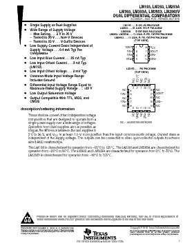 LM393DRE4 Datasheet PDF - Texas Instruments
