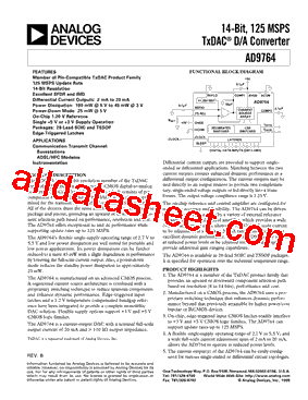 AD9764ARZ Datasheet PDF - Analog Devices