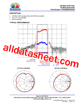 SF0250BA02425S Datasheet PDF - API Technologies Corp