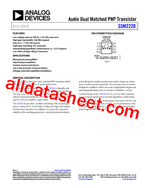 SSM2220S Datasheet PDF - Analog Devices