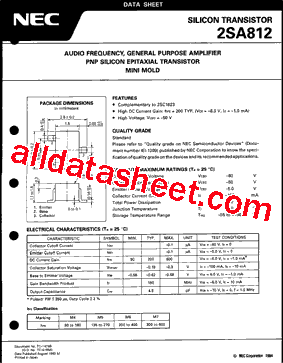 2SA812 Datasheet PDF - NEC