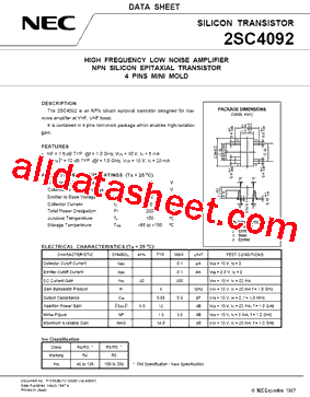 2SC4092 Datasheet PDF - NEC