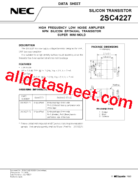 2SC4227 Datasheet PDF - NEC