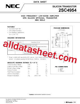 2SC4954 Datasheet PDF - NEC