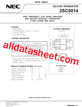 2SC5014 Datasheet PDF - NEC