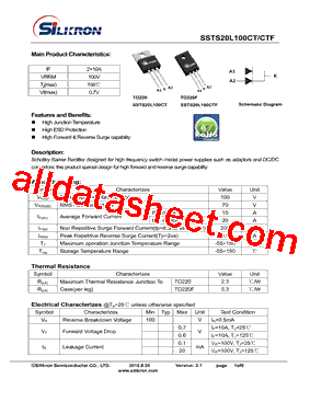 SSTS20L100CT Datasheet PDF - Silikron Semiconductor Co.,LTD.