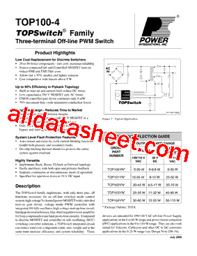 TOP101YN Datasheet PDF - Power Integrations, Inc.