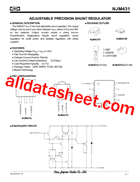 NJM431 Datasheet PDF - New Japan Radio