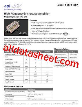 BXHF1087 Datasheet PDF - API Delevan