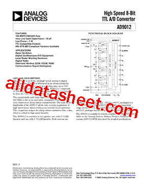 AD9012 Datasheet PDF - Analog Devices
