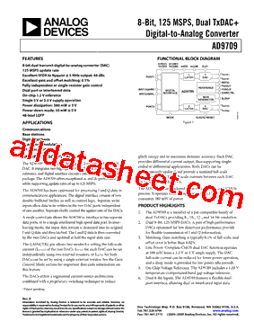 AD9709 Datasheet PDF - Analog Devices