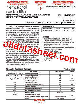 IRHN7450SE Datasheet PDF - International Rectifier