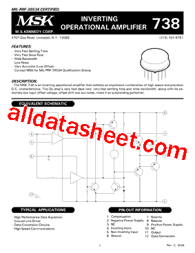 MSK738 Datasheet PDF - M.S. Kennedy Corporation