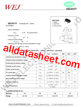 2SC4177 Datasheet PDF - SHENZHEN YONGERJIA INDUSTRY CO.,LTD
