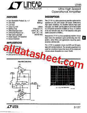 LT1191 Datasheet PDF - Linear Technology