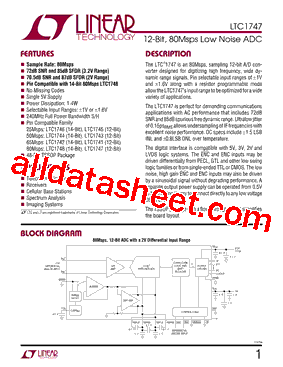 LTC1747 Datasheet PDF - Linear Technology
