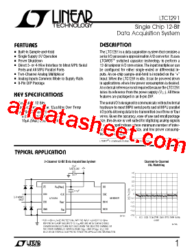LTC1291BCN8 Datasheet PDF - Linear Technology