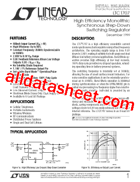 LTC1707 Datasheet PDF - Linear Technology