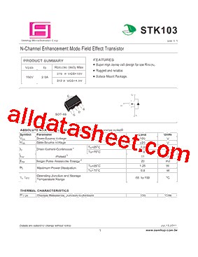 STK103 Datasheet PDF - SamHop Microelectronics Corp.