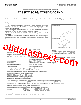 TC62D722CFNG Datasheet PDF - Toshiba Semiconductor