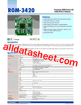 ROM-3420WD-MDA1E Datasheet PDF - Advantech Co., Ltd.