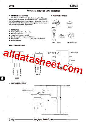NJM431D Datasheet PDF - New Japan Radio