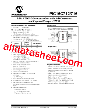 PIC16C712-04/JW Datasheet PDF - Microchip Technology